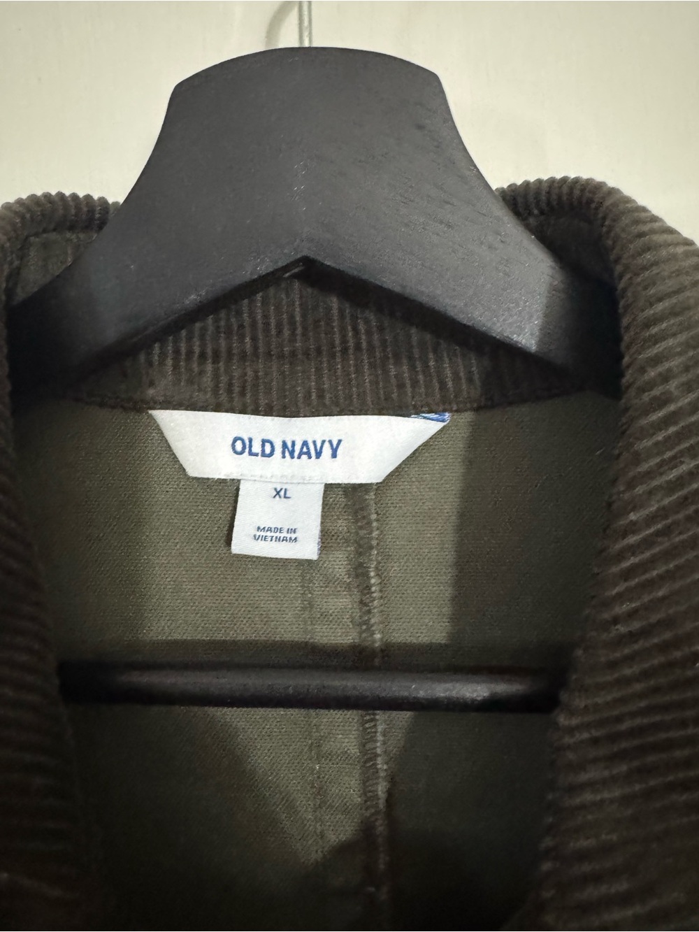 Old Navy Olive Utility Jacket with Dark Brown Corduroy Collar - Picture 3 of 3